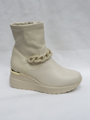 Botki damskie ocieplane na koturnie (36-41) H0281 BEIGE