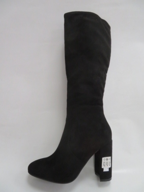 Kozaki damskie ocieplane na obcasie (36-41) 9382 BLACK