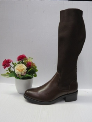 Kozaki damskie na płaskim (36-41) 2102 BROWN