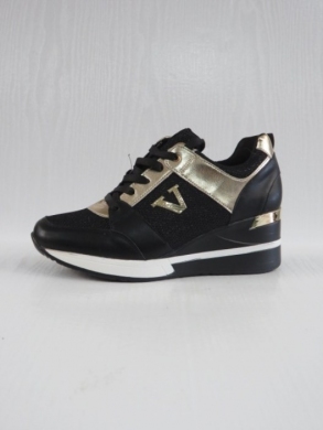 Buty sportowe damskie na koturnie (36-41) SH165 BLACK/GOLD