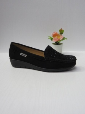 Mokasyny damskie na koturnie (36-41) GS57 BLACK