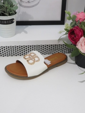 Klapki damskie na płaskim (36-41) W97 WHITE