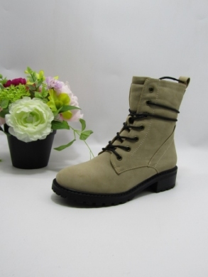 Botki damskie ocieplane na płaskim (36-41) C810 KHAKI