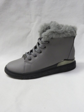 Botki damskie ocieplane na płaskim (36-41) 3426-7 GREY