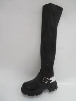 Kozaki damskie jesienne na płaskim (36-41) T2190 BLACK