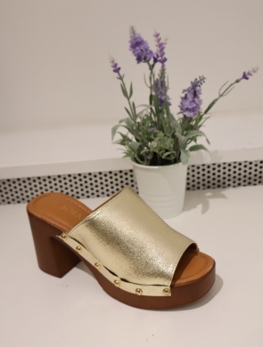Klapki damskie na obcasie (36-41) KA90 GOLD