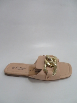Klapki damskie na płaskim (36-41) 0613 BEIGE