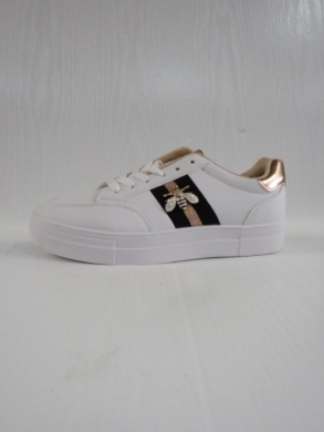 Buty sportowe damskie na płaskim (36-41) 88-90 WHITE/CHAM
