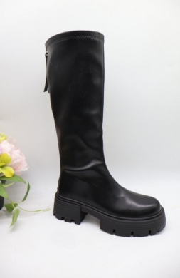 Kozaki damskie na płaskim (36-41) AM7567 BLACK