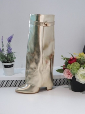 Kozaki damskie na obcasie (36-41) 8623A GOLD