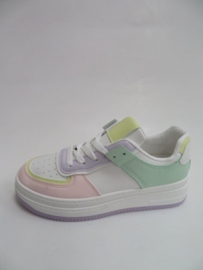 Buty sportowe damskie na płaskim (36-41) AB989 WH/GREEN/PINK
