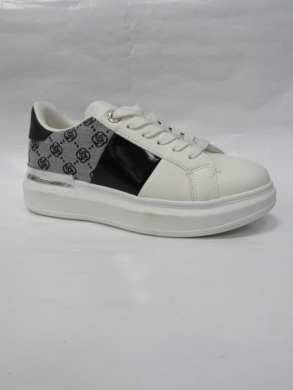 Buty sportowe damskie na płaskim (36-41) AB990 WHITE/BLACK