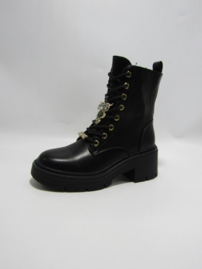 Botki damskie ocieplane na obcasie (36-41) 7523 BLACK
