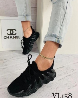 Buty sportowe damskie na płaskim (36-41) VL158 BLACK