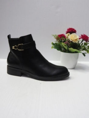 Botki damskie ocieplane na płaskim (36-41) 888-55 BLACK