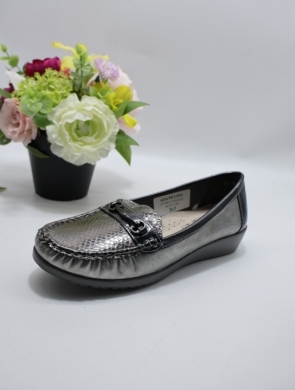 Mokasyny damskie na koturnie (36-41) LP768-1 SILVER/GREY