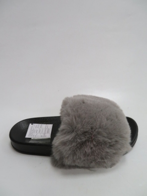 Klapki damskie z futerkiem (36-41) LE-398 DGREY