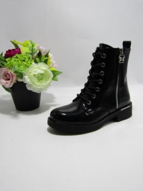 Botki damskie ocieplane na płaskim (36-41) SA3072-20 BLACK
