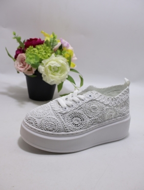 Buty sportowe damskie na płaskim (36-41) 9177 WHITE