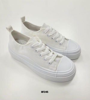 Trampki damskie na płaskim (36-41) HF245 WHITE