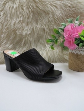 Klapki damskie na obcasie (36-41) 8235 BLACK