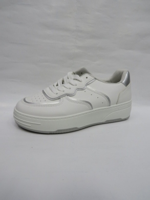 Buty sportowe damskie na płaskim (36-41) 28511 WHITE/SILVER