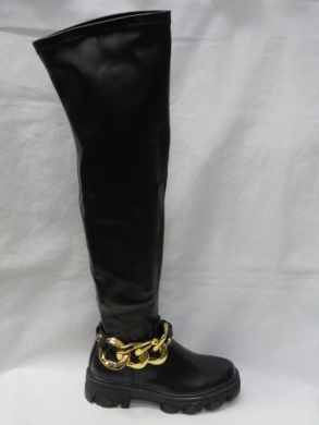 Kozaki damskie na płaskim (36-41) DE1085P BLACK