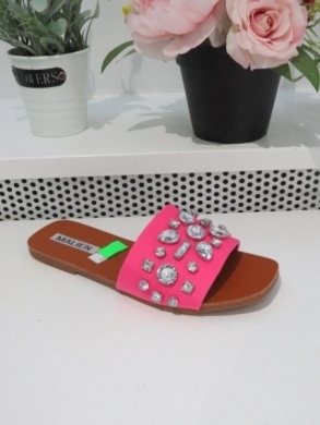Klapki damskie na płaskim (36-41) C505 FUSHIA