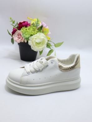 Buty sportowe damskie na płaskim (36-41) BO632 WH/GOLD