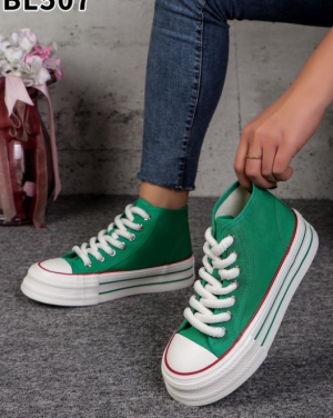 Trampki damskie na płaskim (36-41) BL507 GREEN