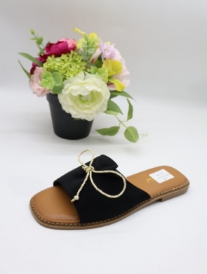 Klapki damskie na płaskim (36-41) HXD-47 BLACK
