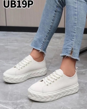 Trampki damskie na koturnie (36-41) UB19P WHITE