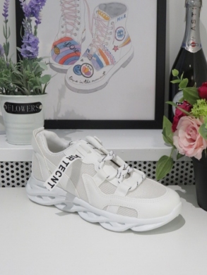 Buty sportowe damskie na płaskim (36-41) F05 WHITE