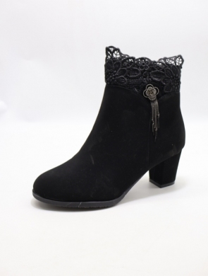 Botki damskie ocieplane na obcasie (36-41) DX91 BLACK