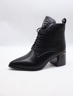 Botki damskie ocieplane na obcasie (36-41) X567-6A-1 BLACK