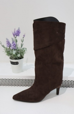 Kozaki damskie na szpilce (36-41) CLS605 BROWN