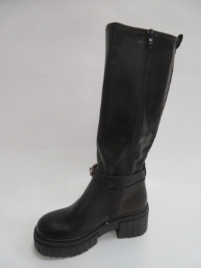 Kozaki damskie jesienne na płaskim (36-41) DE1056 BLACK