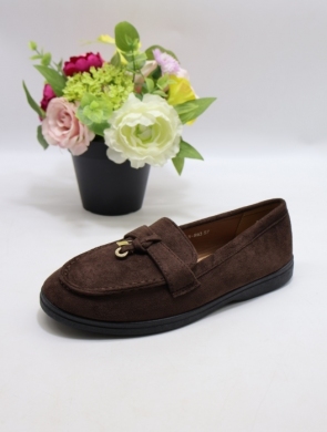 Mokasyny damskie na płaskim (36-41) V-893 BROWN