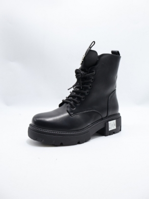 Botki damskie ocieplane na płaskim (36-41) SA3155-1 BLACK
