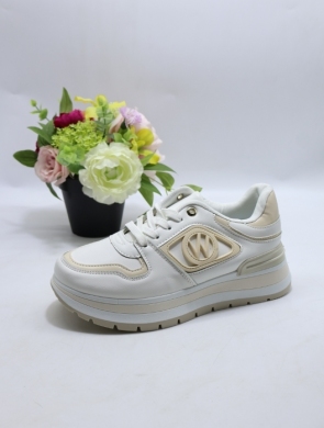 Buty sportowe damskie na płaskim (36-41) 6186-2 WHITE