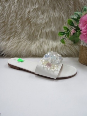 Klapki damskie na płaskim (36-41) C2511 WHITE