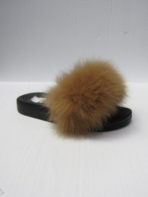 Klapki damskie z futerkiem (36-41) 8080 CAMEL