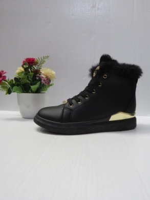 Botki damskie ocieplane na płaskim (36-41) 3007-1 BLACK