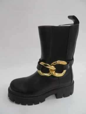 Kozaki damskie Ocieplane na płaskim (36-41) JW156 BLACK