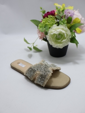 Klapki damskie na płaskim (36-41) 98-326 BEIGE