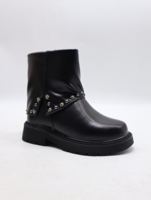 Botki dziewczęce ocieplane (25-30) 9907B BLACK