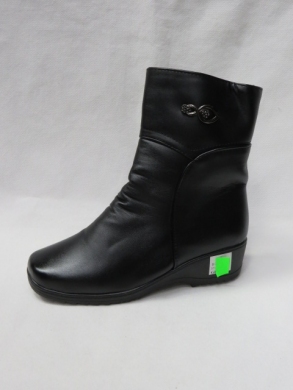 Botki damskie ocieplane na koturnie (37-42) B15 BLACK