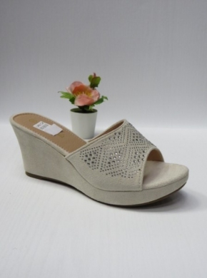 Klapki damskie na koturnie (36-41) B02 BEIGE