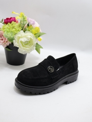 Mokasyny damskie na płaskim (36-41) 24071 BLACK/MIC