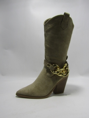 Kozaki damskie na obcasie (36-41) DE1073 KHAKI